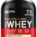 Optimum Nutrition Gold Standard 100% Whey Protein Powder, Vanilla Ice Cream, 5 Pound (Packaging May Vary)