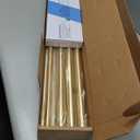 BlastHome Non-Adjustable Luxury Double Curtain Rods for Windows, 1  Premium Rod Set, 10 foot Custom Fixed Length (Three Rods Connect on Both Front & Back for a Seamless Look), Brushed Gold