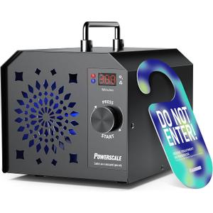PowerScale Ozone Generator 90,000mg/h O3 Intelligent Control Ozone Odor Eliminator Commercial Ozone Machine Odor Removal, For Home, Car, Pet Room - High Capacity Ionizer Ozone Air Purifier, Black