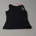 QINSEN Women's Square Neck Sleeveless Double-Layer Tank Tops Basic Tight T Shirts (Medium, Black)