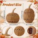 Wonderjune 2 Pcs Outdoor Large Fall Rattan Pumpkin Decoration