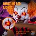 JOYIN 67" Halloween Animatronic Clown with Pop-Up Box, Halloween Decor Outdoor Motion Activated Jump Scare Prop, Glowing LED Eyes Creepy Sound, Scary Haunted House Props for Garden Yard Lawn Party