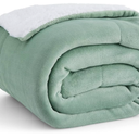 Bedsure GentleSoft Sherpa Fleece Throw Blanket Twin Size for Couch - Thick and Warm Throw for Women and Men, Soft Fuzzy Plush Twin Blanket for Winter, Non-Heated, Sage Green, 60x80 Inches