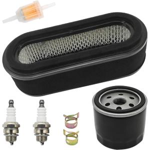 Anxingo 11013-2206 Air Filter Pre-Filter Oil Fuel Filter Spark Plug Tune Up Kit, Replacement for Kawasaki FD501V-CS00 Replacement for John Deere LX178, Replaces M96846