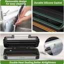 95kPa Vacuum Sealer Machine, Powerful Double Pump 10-in-1 Food Sealing System with Double Heat Seal, Built-in Cutter & Bag Storage, Easy-Lock Handle, Hose, 2 Bag Rolls, Durable Stainless Steel Design