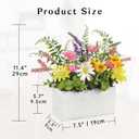 Briful Table Floral Arrangement Centerpiece, Artificial Flowers in Wooden Vase, Flower Plants Centerpieces for Tables, Farmhouse Table Decor, Living Room Dining Coffee Table Shelf Decor