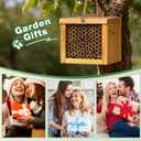 Mason Bee House - Wax Coated Bee Hotel for the Garden, Natural Handmade Wooden Insect Hotel, Mason Bee Home for Outdoors, Attracts Peaceful Bee Pollinators to Your Garden