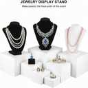 8 Pcs White Acrylic Buffet Risers, Food Display Stands for Buffet Table Party Catering Dessert Jewelry Collectibles, Acrylic Cube Nesting Boxes with Hollow Bottoms 8 Sizes (10"-9"-8"-7"-6"-5"-4"-3")