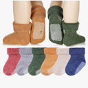 Eyean Baby Wool Grip Sock Soft Winter Warm Thick Non Slip Toddler Boy Girls Crew Socks For Children 6 Pairs 1-3T Solid Color
