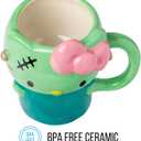 Silver Buffalo Sanrio Hello Kitty Frankenstein Halloween Costume 3D Sculpted Ceramic Mug, 20 Ounces