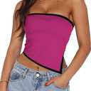 DISCIPBUSH Tube Tops for Women Sexy Cute Bandeau Strapless Tops for Women Sleeveless Summer Tube Top (Black, XS)