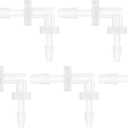5 Pcs Aquarium Plastic Hose Barb Fitting 1/16" to 3/32" Hose Barb 90 Degree Elbow L Fitting Clear PP