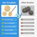 Kitchen Scrub Brush with Handle, Non-Scratch Extra Strong Cleaning Brush for Wok, Cast Iron, Pans, Oven Racks, Air Fryer - Strong Model