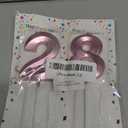 Large 2.76 inch Number Candles 28 Birthday Decorations for Women，Pink 28 Candle for 20th Birthday Decorations for Her, Rose Gold 28th Cake Topper for 28 Year Old Party Decoration, Decor Supplies