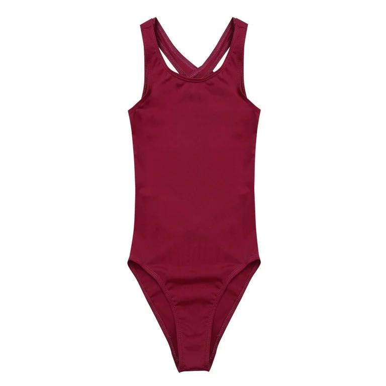 Aislor Kids Girls Ballet Dance Leotard Gymnastics Jumpsuit Bodysuit Lace Back Unitards Size 6Y