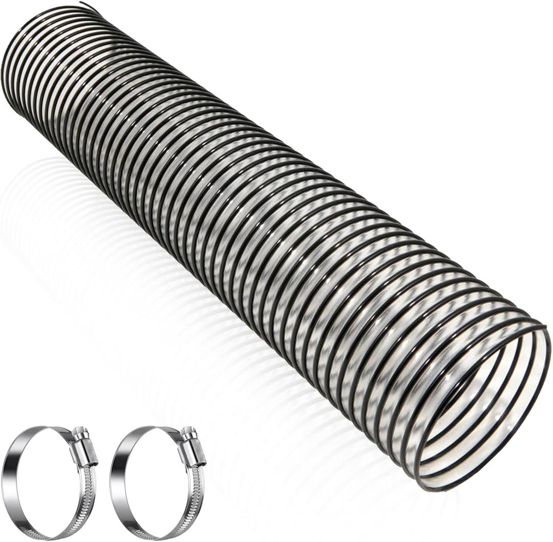 41882 Lawn Vacuum Hose, 6 Inch Lawn Vac Hose Compatible with Agri-Fab Mow-N-Vacs & Chip-N-Vacs, 84"L (Max Elongation) x 6"W Leaf Vac Hose Replaces 69860, with 2 Clamps