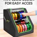 FANGSUN 3D Printer Filament Storage Box Holds Up to 21 Spools, 2-Tier Filament Rack and Organizer Box with Stable Trapezoid Frame and Pockets for 3D Printing Enthusiasts in Home, Studio, or Workshop