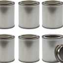 Cornucopia Brands Metal Paint Cans with Lids (1/4 Pint Size Pack of 6) Tiny Empty Unlined Quarter Pint Paint Pails; 1/2 Cup Capacity
