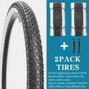 2 Pack 26" x 2.125" Inch Beach Cruiser Bike Tires with or Without Tire Levers Folding Bicycle Comfortable Replacement Tires Black Wall/White Side Wall with or Without Inner Tubes