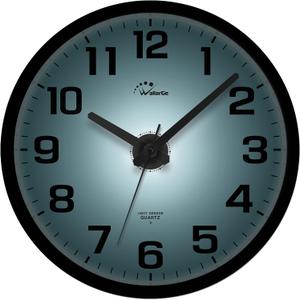 WallarGe Night Light Wall Clock for Bedroom - Silent Lighted up Wall Clock Glow in The Dark, Battery Operated for Living Room/Kitchen, Easy to Read Large Digital Display, 12 Inch (Black)