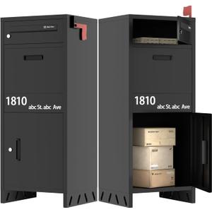 Package Delivery Boxes for Outside, Lockable & Waterproof Parcel Drop Box for Porch, Anti-Theft Mailbox with Custom Address Stickers,Assembly(14.5 * 17.5 * 43 in)