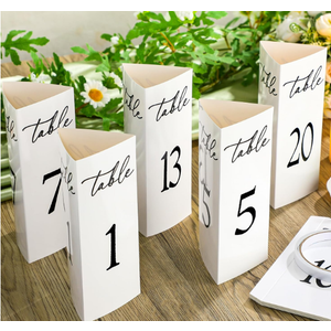 Maitys Trifold Wedding Table Numbers 120 Paper Table Number Cards Black and White Freestanding Numbers for Wedding Parties and Events Reception Decorations(Black)