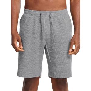 Mens Lounge Shorts with Pockets(Heather Grey,M) (Gray, M)