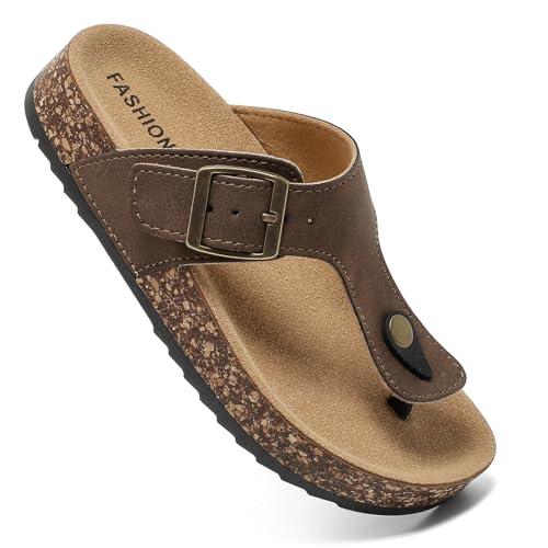 gxziureo Boys Girls Flip Flops Sandals, Kids Thong Sandals Buckle Adjustable Cork Footbed, Lightweight Non Slip Summer Beach Slides, Soft Casual Outdoor Water Shoes for Toddler Little Kid Big Kid 206 mm