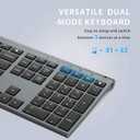 iClever DK03 Bluetooth Keyboard and Mouse, Rechargeable Dual-Mode (Bluetooth 4.2 + 2.4G) Wireless Keyboard and Mouse Combo, Ultra-Slim Multi-Device Keyboard for Mac, iPad, Apple, Android, Windows