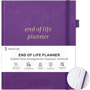 End of Life Planner, Guided Estate Planning Organizer with Tabs, Last Wish, Will Preparation, Funeral Planning, Final Arrangements Notebook for Beneficiary, in Case of Death Organizer 7.5"X9-Purple