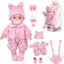 12" Baby Doll Set with Clothes and Baby Carrier for Dolls Reborn Baby Doll Accessories Include Feeding Bottles Nipple Toy Stuffs for Kids Age 3+