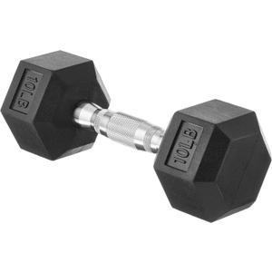 Amazon Basics Rubber Hex Dumbbell Hand Weight, 10lbs