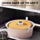 HONGBAKE Nonstick Angel Food Cake Pan with Removable Bottom, 10 Inch Tube Pound Cake Pans for Baking Chiffon Cake, 16-Cup, Heavy Duty, Pink