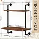 Nuanchu Microwave Oven Rack 2 Tier Wall Mount Microwave Shelf 26x18 Inches Retro Floating Shelf Stand, Black Storage Organizer Holder for Kitchen Oven Toaster Utensils, 25.59*17.71