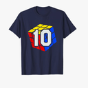 Competitive Speed Cubing 10 Years Old Birthday for Boys Kid T-Shirt Size Medium