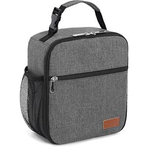 Femuar Lunch Box for Men Women Adults Small Lunch Bag for Office Work Picnic - Reusable Portable Lunchbox, Charcoal Grey