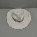 Big Wide Brim Boho Western Hat for Women and Men - Felt Rancher Fedora Hat with 4 inches Flat Brim