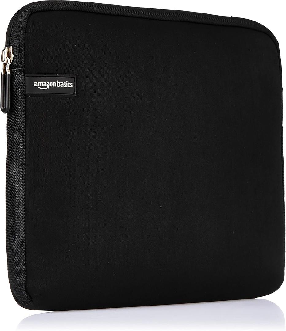 Amazon Basics 11.6 inch Laptop Sleeve, Protective Case with Zipper - Black