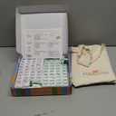 American Mahjong Tile Set, 166 Green Mahjong Tile Set American, Acrylic Engraved American Mahjong Tiles Set with Carrying Bag, 2 Dice and Mahjong Instructions (Purple and Brown Colour)