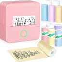 Sticker Printer, Portable Thermal Printer, Mini Printer with 10 Rolls Printing Paper, Sticker Printer Machine, Print Pods, for Photos, Journals, DIY, Compatible with Android & iOS