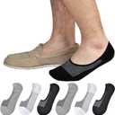 JORMATT Genuine Mens No Show Socks, Loafer Sneakers Low Cut Cotton Socks With Non Slip Grips (6-10, Assorted 2,6 Pairs)