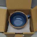 Vintage Design 12 oz Ceramic Latte Art Cappuccino Barista Cup with Saucer (Wave Blue)