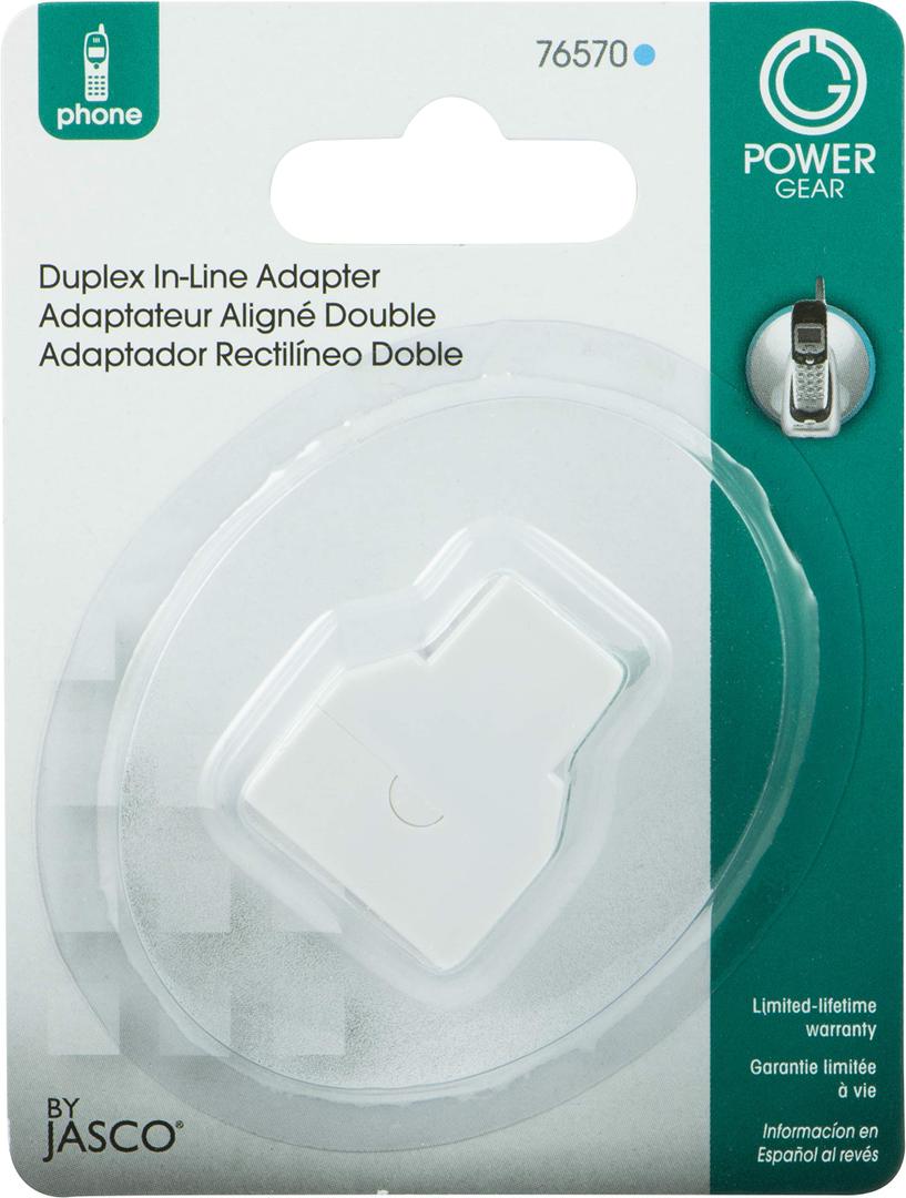 Power Gear White Duplex 4P4C in-Line Adapter, Extender for Home or Office, Ideal Used with Answering Machine, Modem, Fax Machine, 76570,1 Pack
