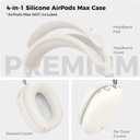 AHASTYLE Silicone Case Cover for AirPods Max 2/1 Headphones (USB-C/Lightning)(2026/2024/2020) [4 in 1] Anti-Scratch Ear Pad Cover/Ear Cups Cover/Headband Pad/Headband Cover AirPods Max Accessories