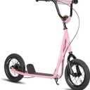 JOYSTAR Kick Scooter for Ages 5-9 Years Old Boys Girls, 12 Inch Big Wheels Scooters for Kids, Teens and Adults, Rear Brake and Adjustable Handlebar, Kids Scooter