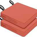 Patio Chair Cushions 24x24x4 Inch, Waterproof Outdoor Seat Cushions with Adjustable Straps & Handle, Thick High-Density Foam, Fade-Resistant, Machine Washable, 2-Pack Red