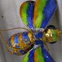 Christmas Decorations for The Holiday - Blue Yellow and Orange Bumble Bee Articulated Cloisonne Metal Christmas Ornament - Decorations for Christmas sdf-5069