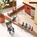 Namalu 50 Pcs 1: 87 0.79" Sitting Pose Scale Mini People Figurines Set Tiny People Colorful Model Miniature Trains Architectural Painted Figures Model Tiny Plastic Figurines for Miniature Scenes