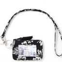 WONDERFUL FLOWER Lanyard Wallet, ID Holder with Lanyard, Keychain Wallet for Women (Forest Night)