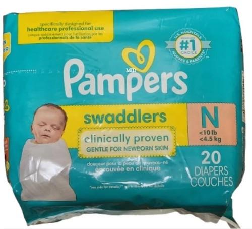 Pampers Swaddlers Diapers, Newborn (Up to 10 lbs.), 20 Count